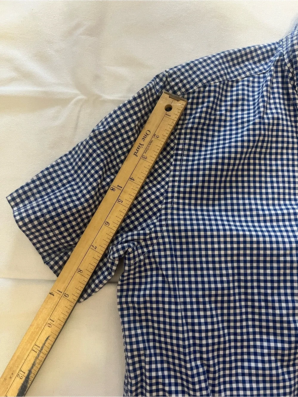 Ralph Lauren Boys Gingham Short Sleeve Button Down Shirt Size XL (18/20) Kit Nav